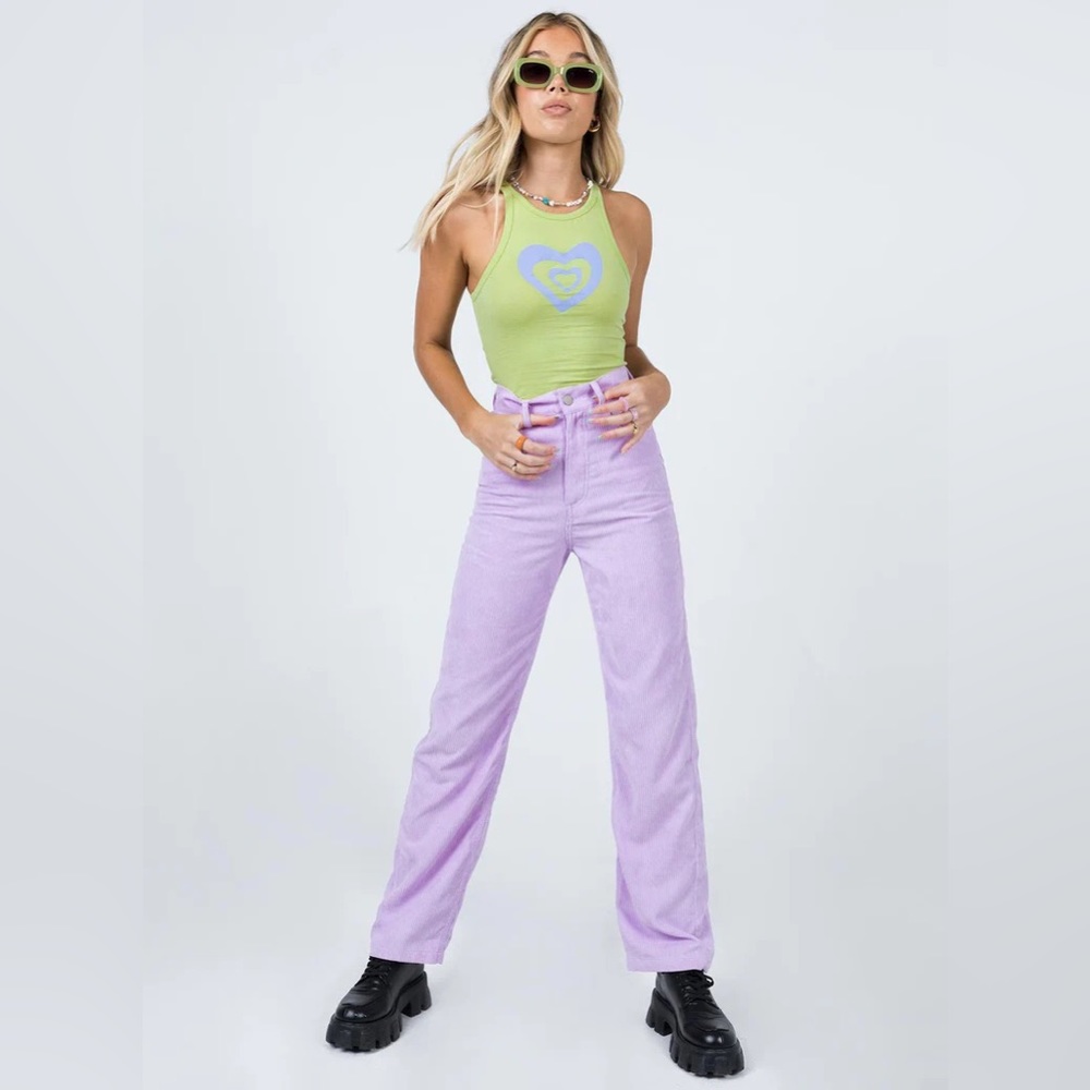 PRINCESS POLLY KANSAS CORD WIDE LEG PANT PURPLE
